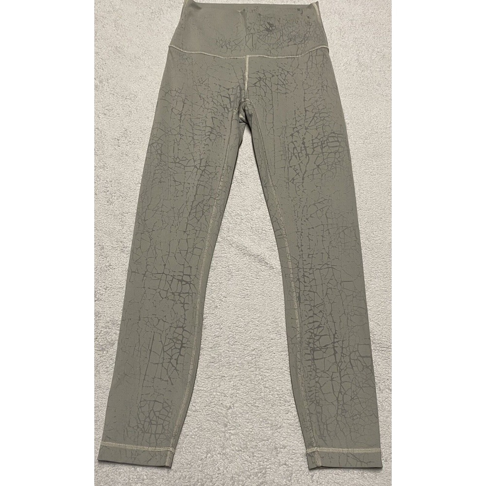 Lululemon Wunder Train High Rise Tight 25" Size‎ 4 Gray Thread Dye Athleisure